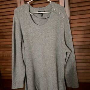 Lane Bryant sweater. Gray. 18/20 snowflake buttons on shoulder